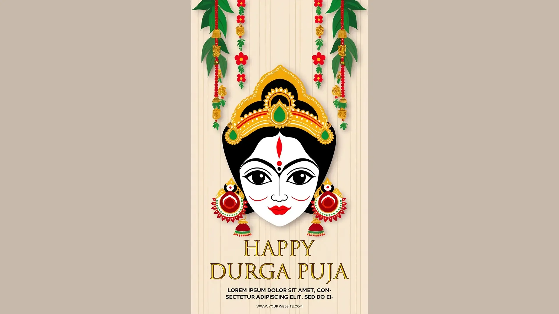 Traditional Durga Puja Wishes Instagram Story Card image